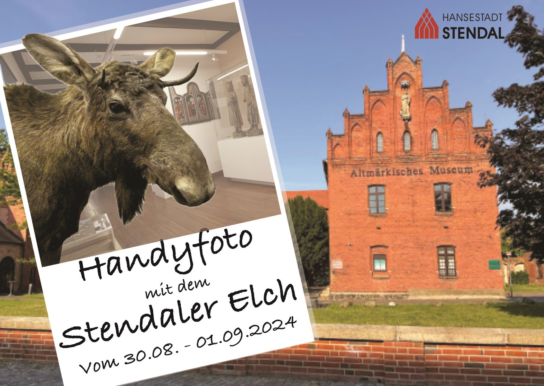 Handyfoto mit dem Stendaler Elch SAT 2024